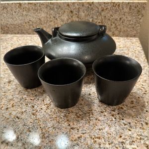 Teavana black porcelain china tea set